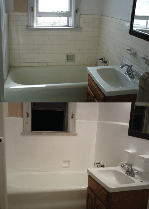 Subway Tile Refinishing Full Bathroom